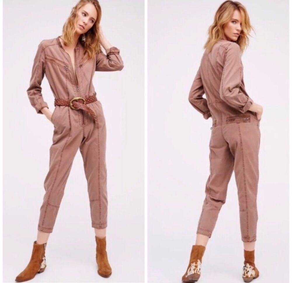 Free People Fleetwood Flight Suit in Cinnamon Size 4